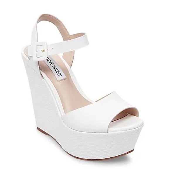 Steve Madden Citrus White Platform Wedges - Picture 1 of 6